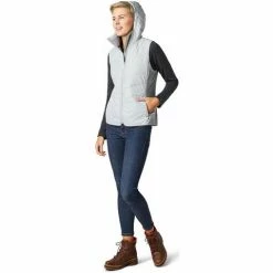Smartwool Women's Smartloft Hoodie Vest -Spyder Shop fw23 smartwool womenssmartlofthoodievest stormgrey 2